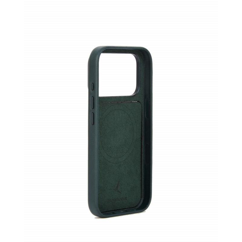 Mujjo Troubadour modulārs ādas vāciņš Apple iPhone 18 Pro / 17 Pro, ar MagSafe, obsidiāna zaļš