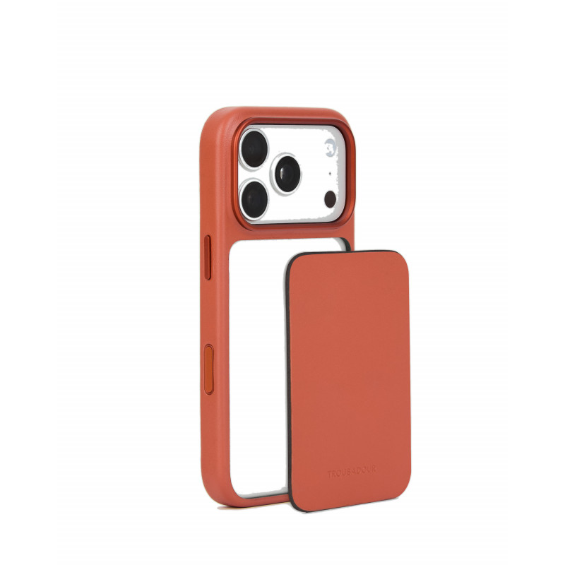 Mujjo Troubadour modulārs ādas vāciņš Apple iPhone 18 Pro / 17 Pro, ar MagSafe, terakotas krāsas