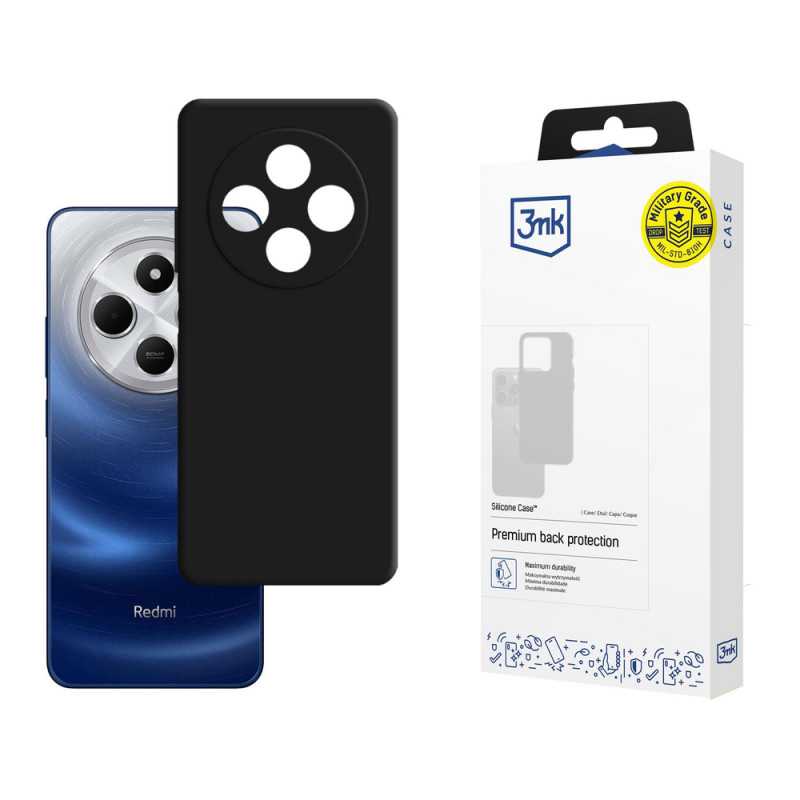 3MK Silicone Case telefona apvalks Xiaomi Redmi 14C / Redmi A4 5G, melns