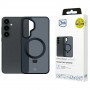3MK Smoke Case Mag&Stand telefona apvalks Samsung Galaxy S25+, melns