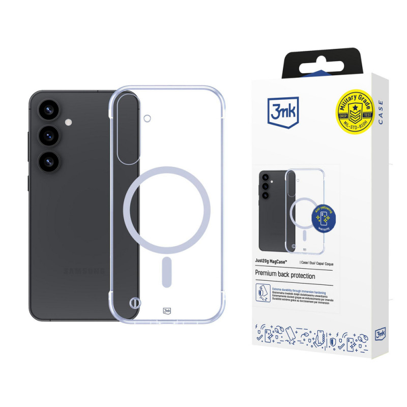 3mk Just20g MagCase apvalks Samsung Galaxy S25+, caurspīdīgs
