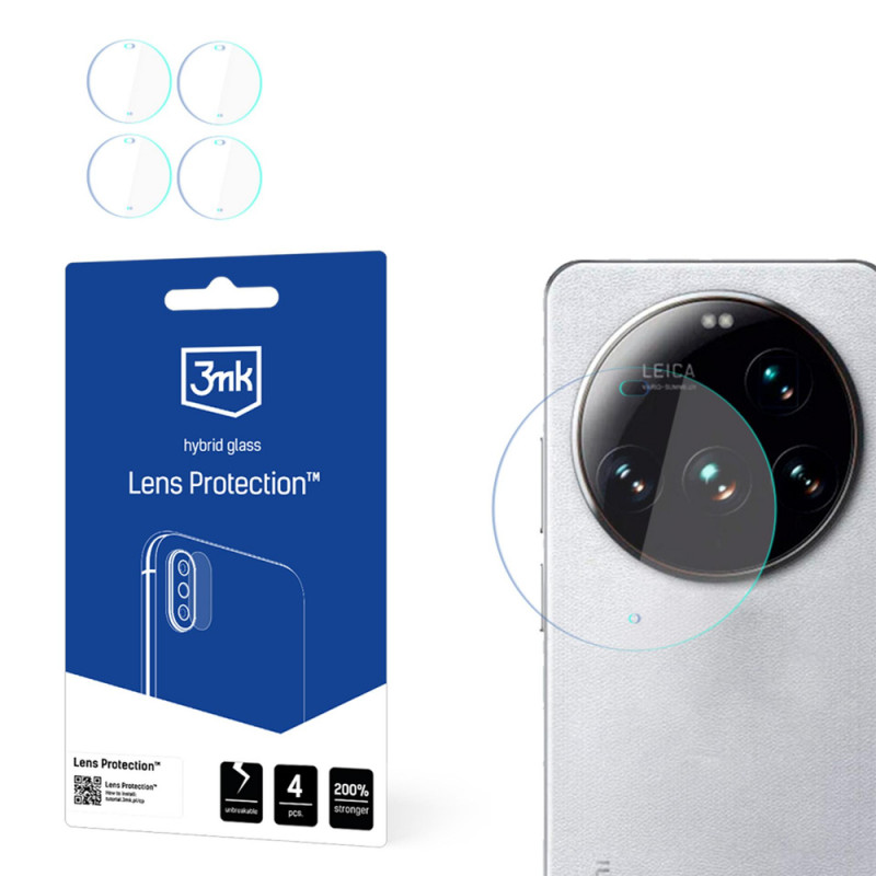 3MK Lens Protection hibrīdstikla kameras objektīva aizsargs, paredzēts Xiaomi 15 Ultra (4 gab.)