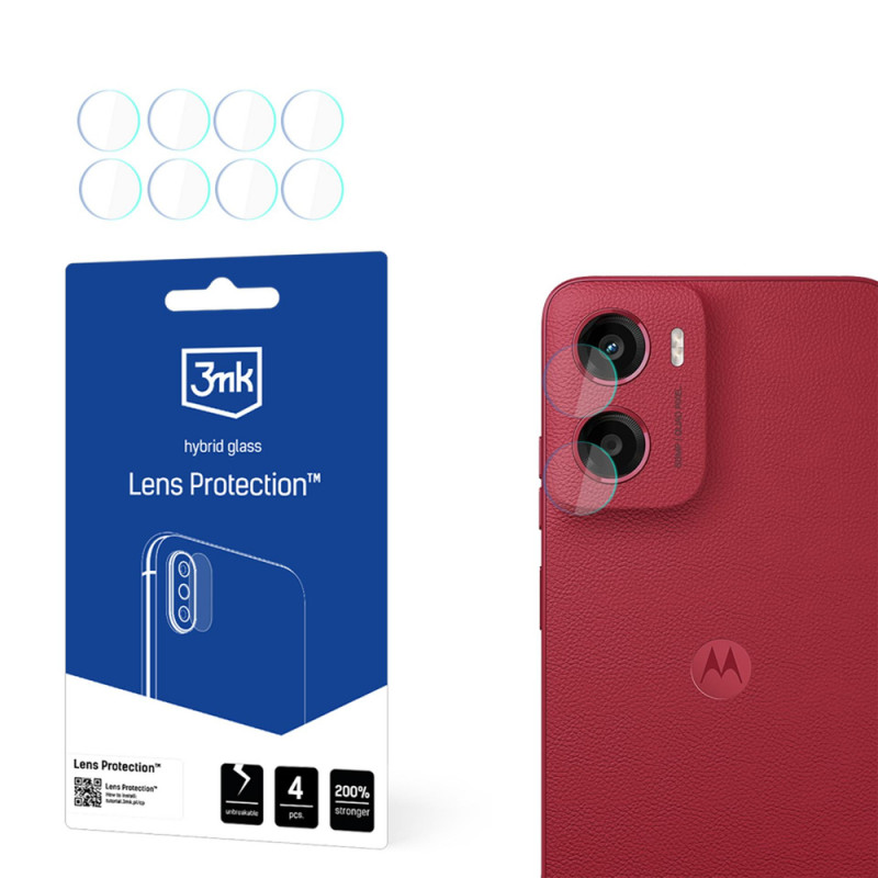 3MK Lens Protection hibrīdstikla kameras objektīva aizsargs, paredzēts Motorola Moto G05 (4 gab.)