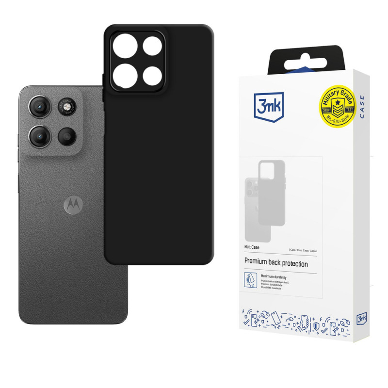 3MK Matt Case apvalks Motorola Moto G15 / G15 Power, melns
