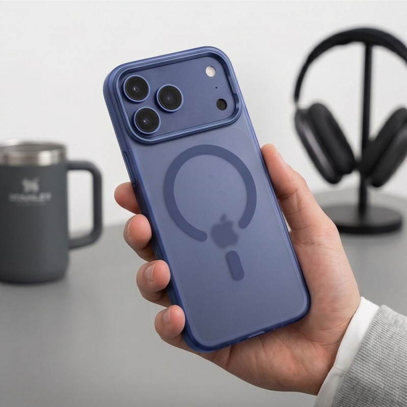 Tech-Protect MagZero MagSafe apvalks, paredzēts Apple iPhone 17 Pro Max / 18 Pro Max, matēts tumši zils