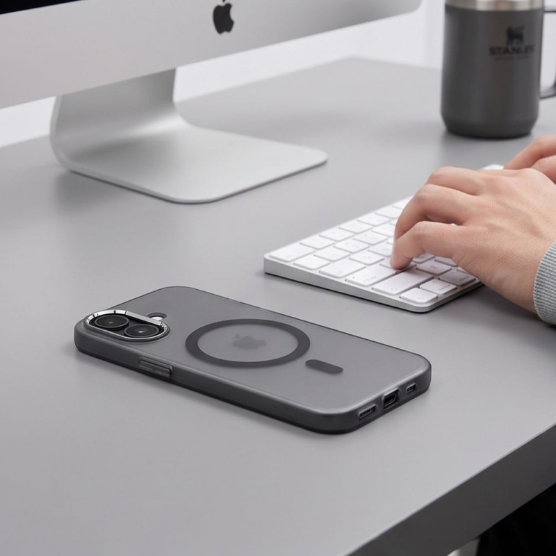Tech-Protect MagZero MagSafe apvalks, paredzēts Apple iPhone 17, matēts melns