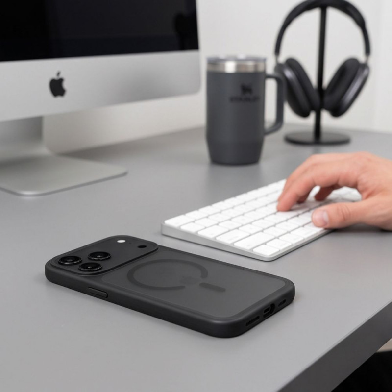 Tech-Protect Magmat MagSafe CC apvalks Apple iPhone 17 Pro / 18 Pro, matēti melns