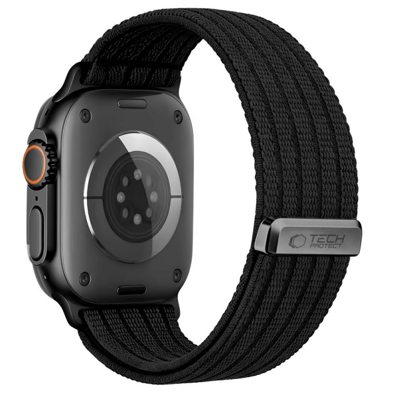 Tech-Protect Nylon Sport siksniņa Apple Watch 44/45/46/49 mm, melna