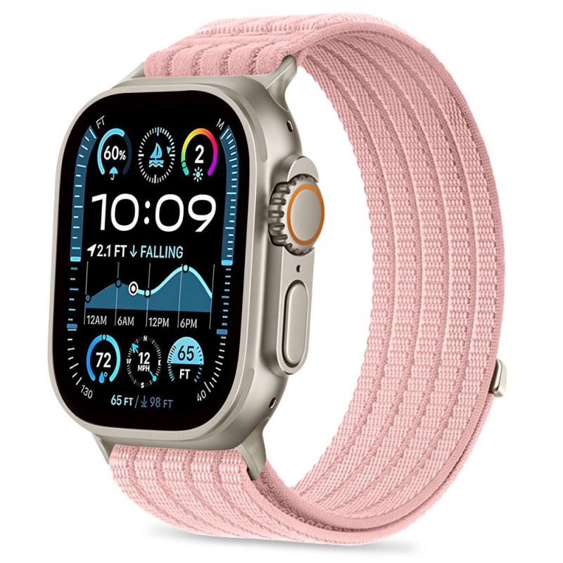 Tech-Protect Nylon Sport siksniņa Apple Watch 44/45/46/49 mm, gaiši rozā