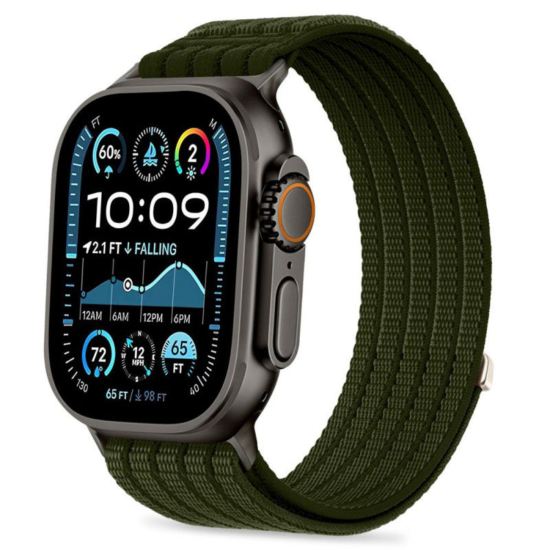 Tech-Protect Nylon Sport siksniņa Apple Watch 44/45/46/49 mm, tumši zaļa