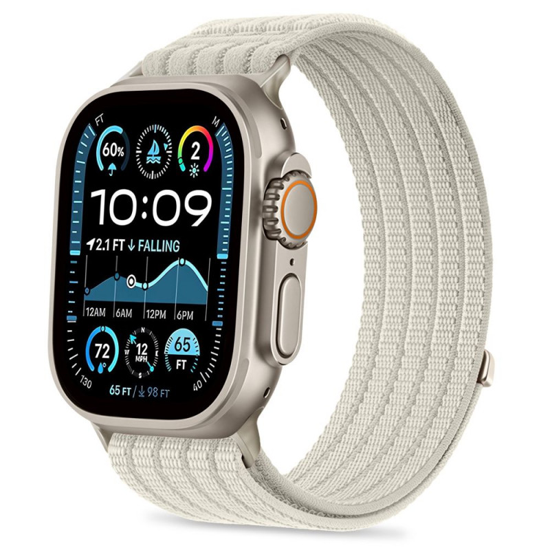 Tech-Protect Nylon Sport siksniņa Apple Watch 8 / 9 / 10 / 11 / SE / Ultra 44 / 45 / 46 / 49 mm pulksteņiem, Starlight