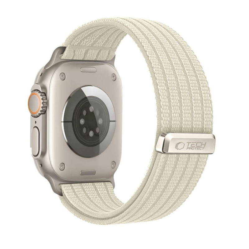 Tech-Protect Nylon Sport siksniņa Apple Watch 8 / 9 / 10 / 11 / SE / Ultra 44 / 45 / 46 / 49 mm pulksteņiem, Starlight