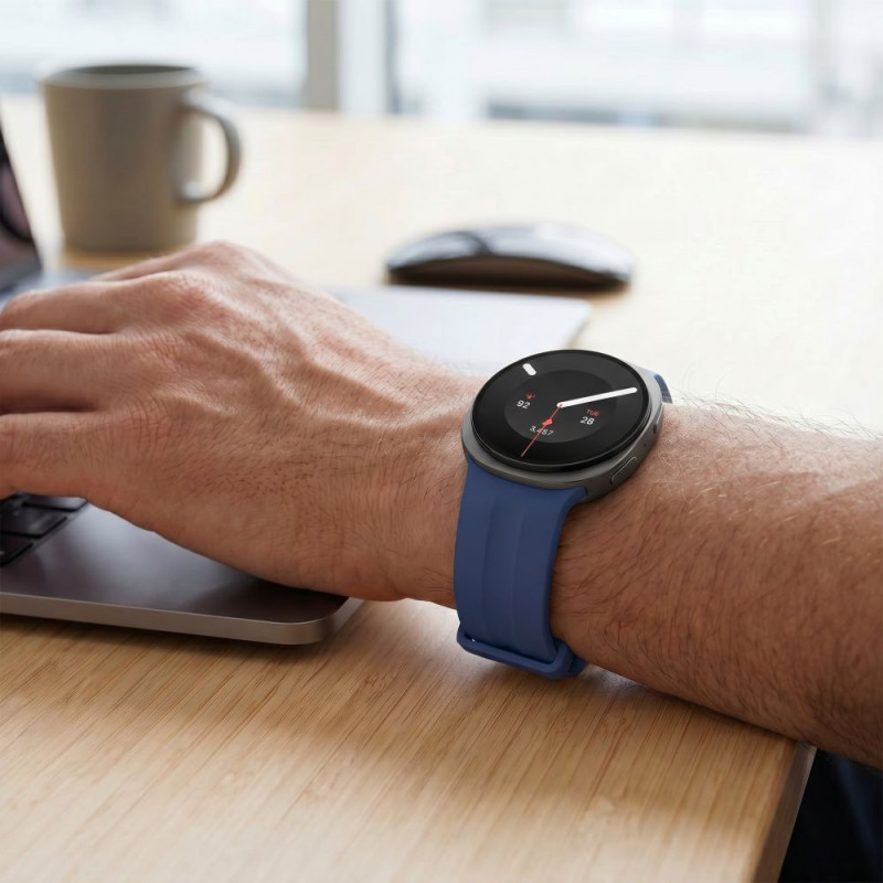 Tech-Protect Silicone Evo siksniņa Samsung Galaxy Watch 8 / 9 / Classic 40 / 44 / 46 mm pulksteņiem, tumši zila
