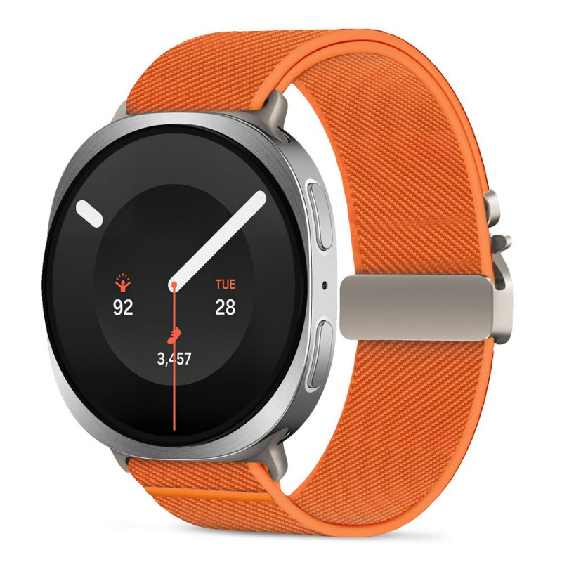 Tech-Protect Nylon Clasp pulksteņa siksniņa, paredzēta Samsung Galaxy Watch 8 / 9 / Classic 40 / 44 / 46 mm, oranža