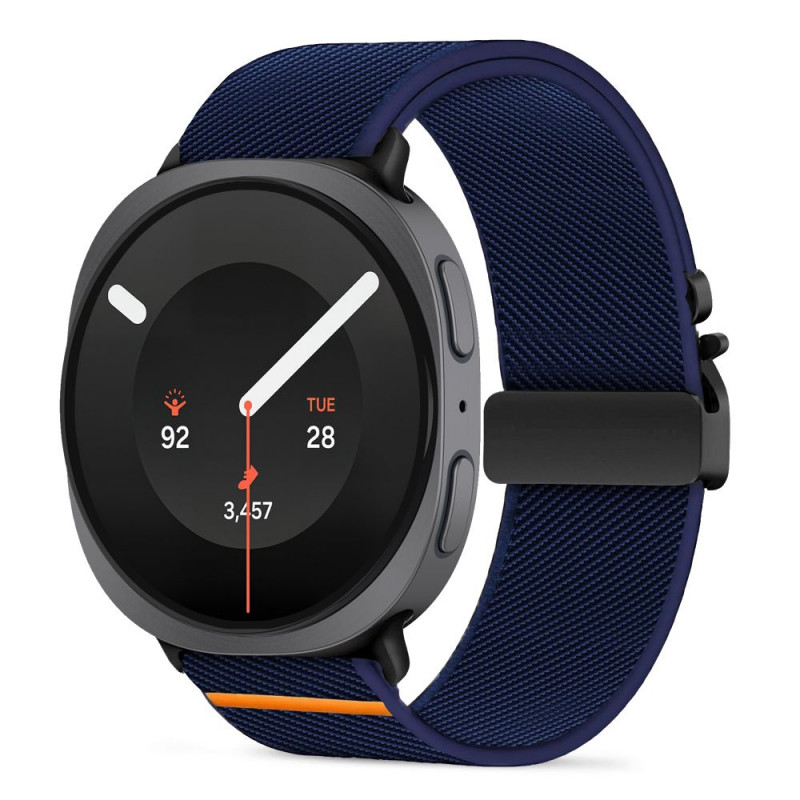 Tech-Protect Nylon Clasp pulksteņa siksniņa, paredzēta Samsung Galaxy Watch 8 / 9 / Classic 40 / 44 / 46 mm, tumši zila