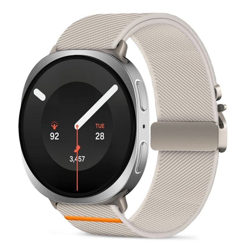 Tech-Protect Nylon Clasp pulksteņa siksniņa, paredzēta Samsung Galaxy Watch 8 / 9 / Classic 40 / 44 / 46 mm, Starlight