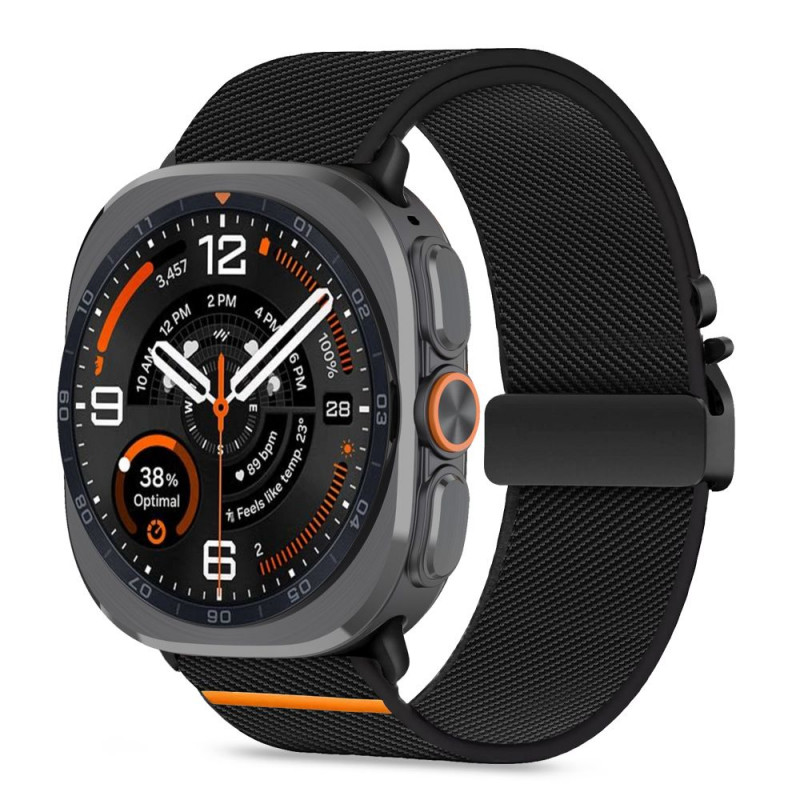 Tech-Protect Nylon Clasp pulksteņa siksniņa, paredzēta Samsung Galaxy Watch Ultra 1 / 2 2024-2026 47 mm, melna