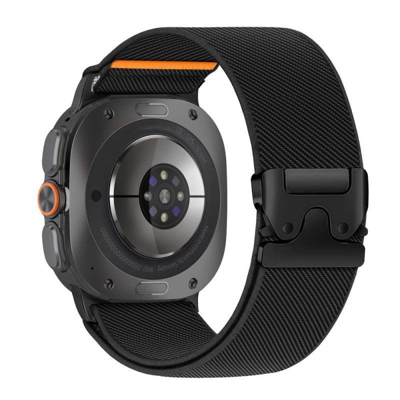 Tech-Protect Nylon Clasp pulksteņa siksniņa, paredzēta Samsung Galaxy Watch Ultra 1 / 2 2024-2026 47 mm, melna
