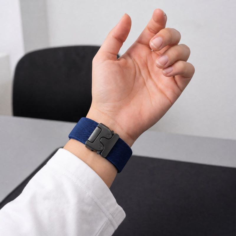 Tech-Protect Nylon Clasp pulksteņa siksniņa, paredzēta Samsung Galaxy Watch Ultra 1 / 2 2024-2026 47 mm, tumši zila