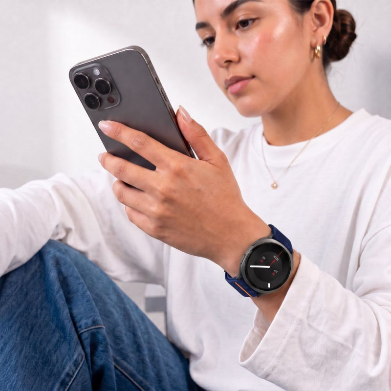 Tech-Protect Nylon Clasp pulksteņa siksniņa, paredzēta Samsung Galaxy Watch Ultra 1 / 2 2024-2026 47 mm, tumši zila