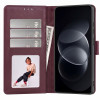 Tech-Protect Wallet maciņš-vāciņš Xiaomi Redmi Note 17 Pro 5G, bordo krāsā