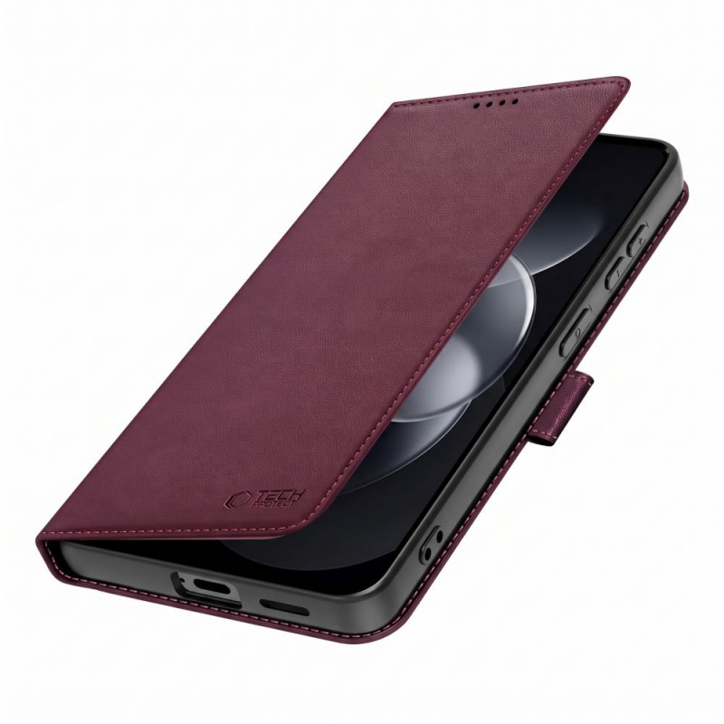 Tech-Protect Wallet maciņš-vāciņš Xiaomi Redmi Note 17 Pro 5G, bordo krāsā