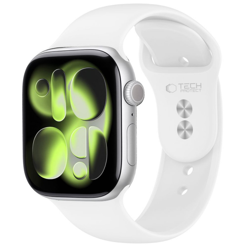 Tech-Protect Silicone siksniņa Apple Watch 8/9/10/11/12/SE 40/41/42 mm, balta