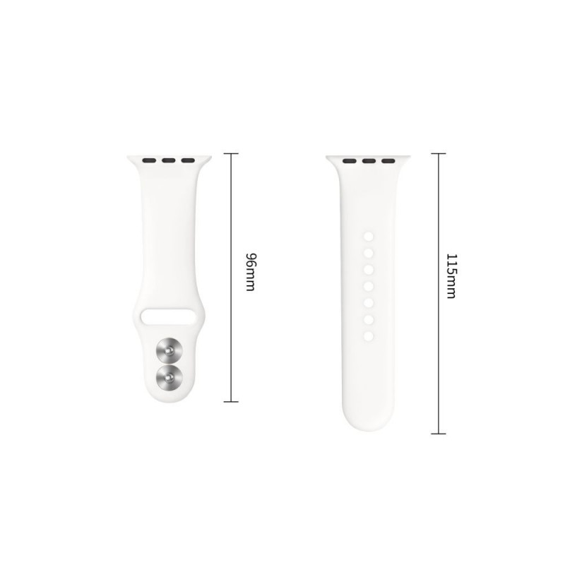Tech-Protect Silicone siksniņa Apple Watch 8/9/10/11/12/SE 40/41/42 mm, balta