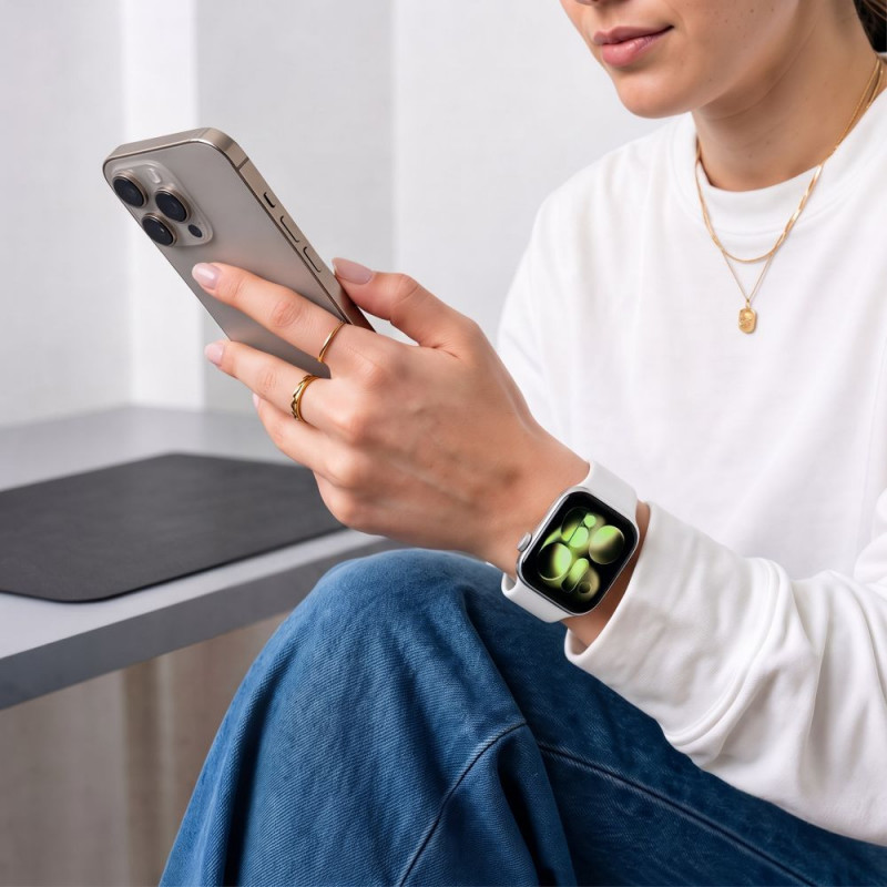 Tech-Protect Silicone siksniņa Apple Watch 8/9/10/11/12/SE 40/41/42 mm, balta