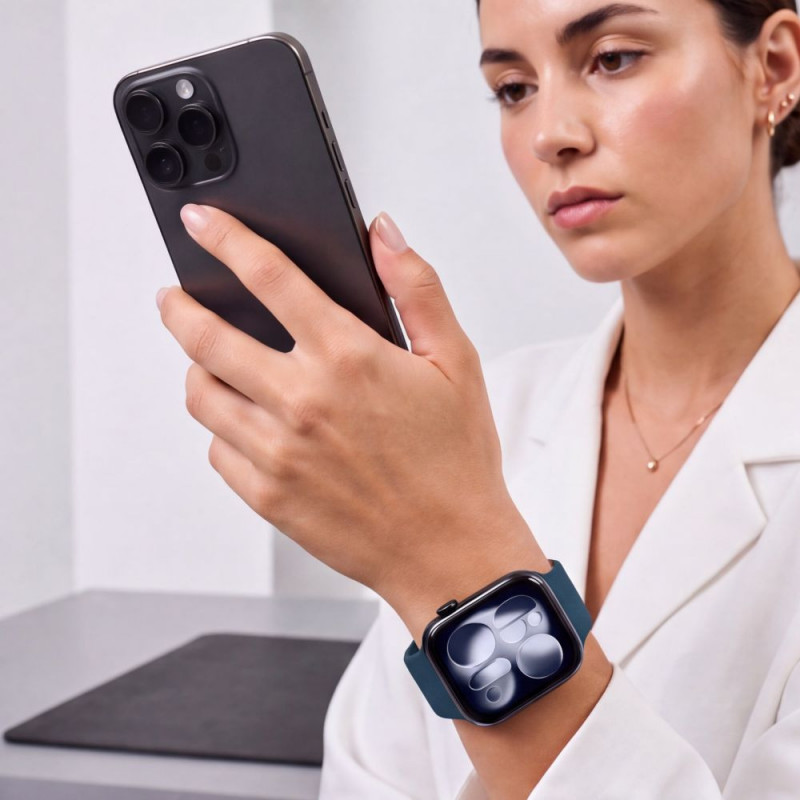 Tech-Protect Silicone siksniņa Apple Watch 8/9/10/11/12/SE 40/41/42 mm, tumši zila