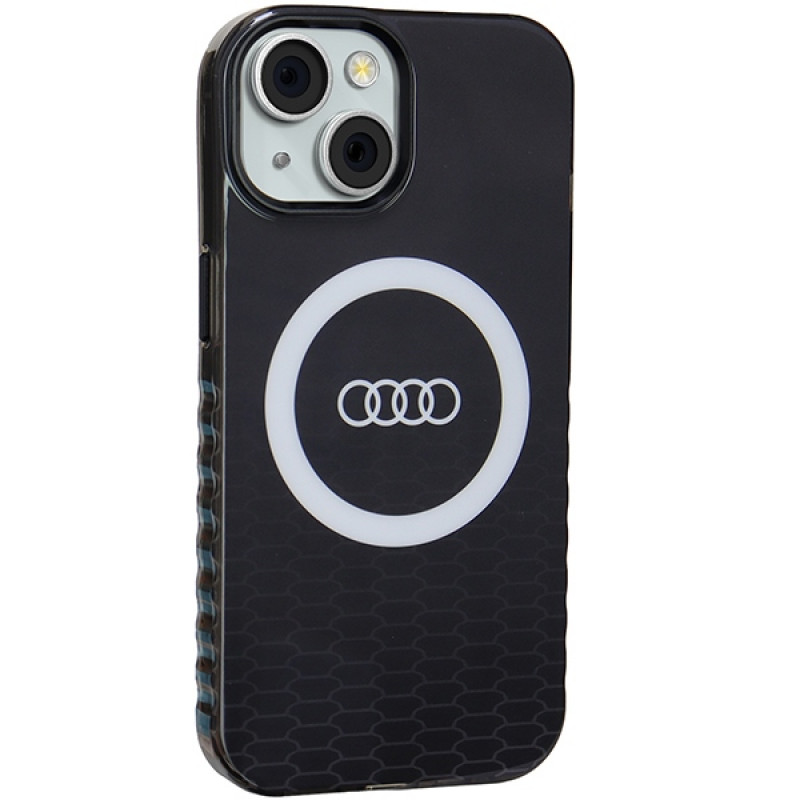 Audi IML Big Logo MagSafe apvalks iPhone 15 / 14 / 13, melns (AUDI000075)