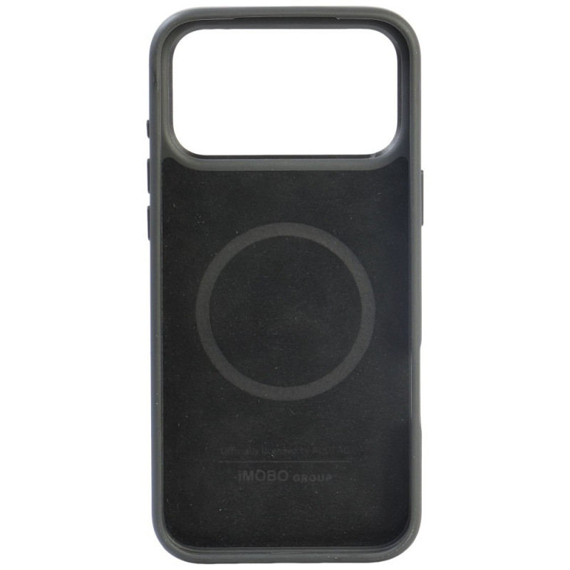 Audi R8 Genuine Leather MagSafe apvalks no īstas ādas iPhone 18 Pro Max / 17 Pro Max, melns ar sarkanu (AUDI000240)