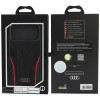 Audi R8 Genuine Leather MagSafe apvalks no īstas ādas iPhone 18 Pro Max / 17 Pro Max, melns ar sarkanu (AUDI000240)