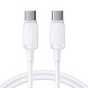Joyroom S-A14 Multi-Color Series USB-C - USB-C kabelis, 60 W, 480 Mbps, 1,2 m, balts (S-CC100A141W)