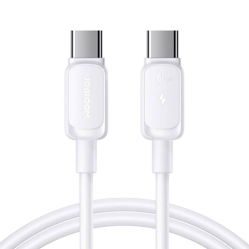 Joyroom S-A14 Multi-Color Series USB-C - USB-C kabelis, 60 W, 480 Mbps, 1,2 m, balts (S-CC100A141W)