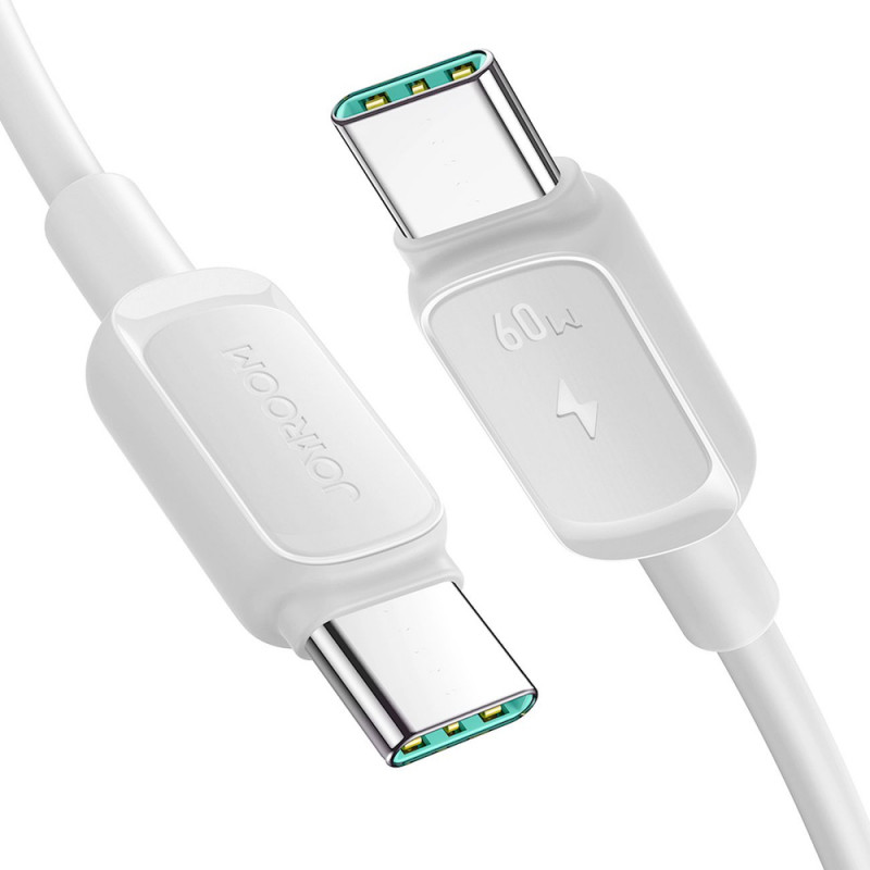 Joyroom S-A14 Multi-Color Series USB-C - USB-C kabelis, 60 W, 480 Mbps, 1,2 m, balts (S-CC100A141W)
