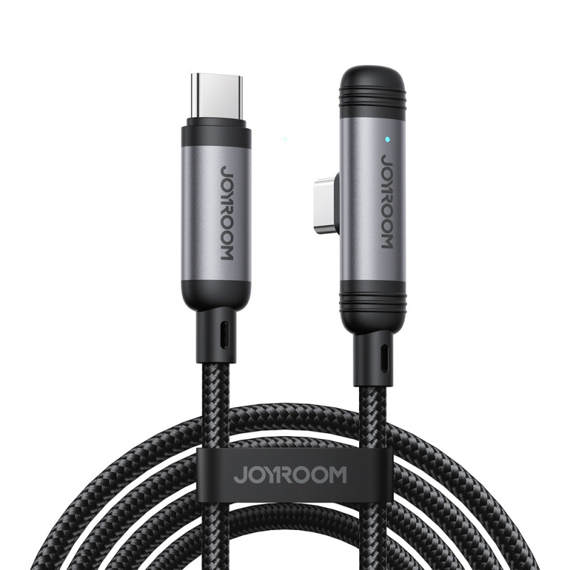 Joyroom EnjoyX Series S-A56 90° USB-C - USB-C kabelis, 60 W, 480 Mbps, 1,2 m, melns