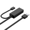 UGREEN US175 USB 3.0 pagarinātājkabelis ar micro USB barošanas pieslēgvietu, 5 m, melns