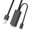 UGREEN US175 USB 3.0 pagarinātājkabelis ar micro USB barošanas pieslēgvietu, 5 m, melns