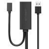 UGREEN US175 USB 3.0 pagarinātājkabelis ar micro USB barošanas pieslēgvietu, 5 m, melns