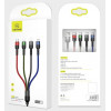 USAMS U26 SJ413USB01 (US-SJ413) 4 vienā pīts neilona kabelis, 3 m, 2 A (2x Lightning/microUSB/USB-C)