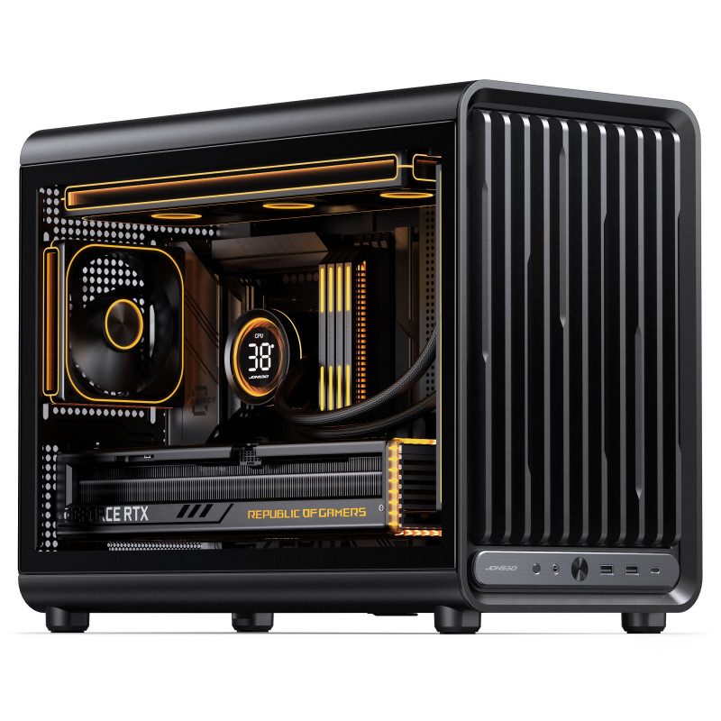Jonsbo D33 STD datora korpuss, mazs korpuss, mATX, rūdīts stikls, melns (D33 STD BLACK)