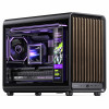 Jonsbo D33 Wood datora korpuss, Micro-ATX, mATX, rūdīts stikls, melns, koks