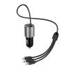 Dudao R5ProN auto lādētājs ar iebūvētu 3 vienā vadu (Lightning / USB-C / micro USB), 3,4 A, 1 m, melns