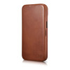 iCarer CE Oil Wax Premium Leather Folio Case magnētisks atverams futlāris iPhone 14 Plus, MagSafe, brūns (AKI14220707-BN)