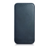 iCarer CE Oil Wax Premium Leather Folio Case magnētisks atverams futlāris iPhone 14 Plus, MagSafe, zils (AKI14220707-BU)