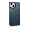iCarer CE Oil Wax Premium Leather Folio Case magnētisks atverams futlāris iPhone 14 Plus, MagSafe, zils (AKI14220707-BU)