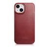 iCarer CE Oil Wax Premium Leather Folio Case magnētisks atverams futlāris iPhone 14 Plus, MagSafe, sarkans (AKI14220707-RD)