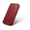 iCarer CE Oil Wax Premium Leather Folio Case magnētisks atverams futlāris iPhone 14 Plus, MagSafe, sarkans (AKI14220707-RD)