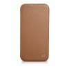 iCarer CE Premium Leather Folio Case magnētisks atverams futlāris iPhone 14 Plus, MagSafe, brūns (WMI14220715-BN)